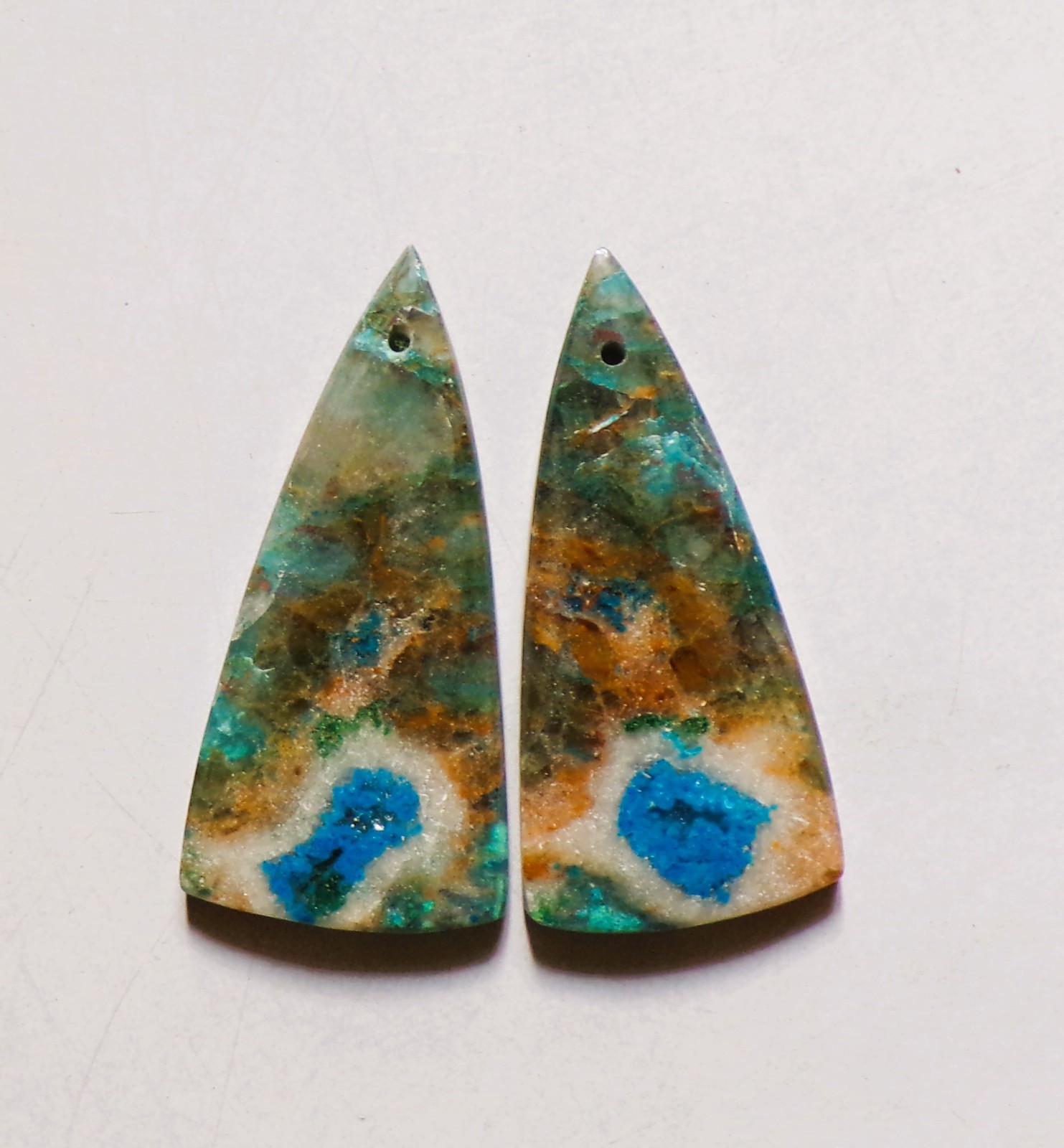 44.40 Cts Natural Shattuckite Cabochon Match Pair Gemstone 38X18MM S35