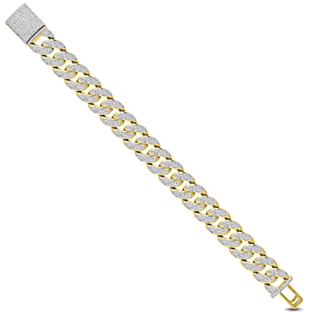 35+ Grams VVS1/D 9.35 Ctw. 14K Gold Bonded Miami Cuban Link Bracelet 10mm/8”
