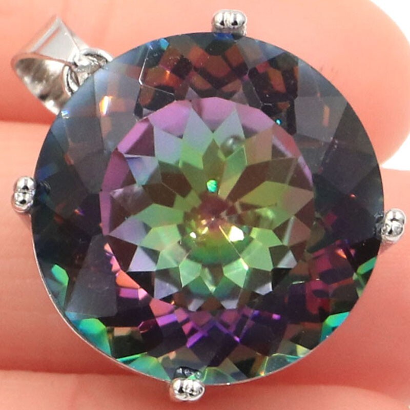 Buy 3 Get 1 Free Big Gemstone Alexandrite Topaz Peridot Tanzanite Silver Pendant