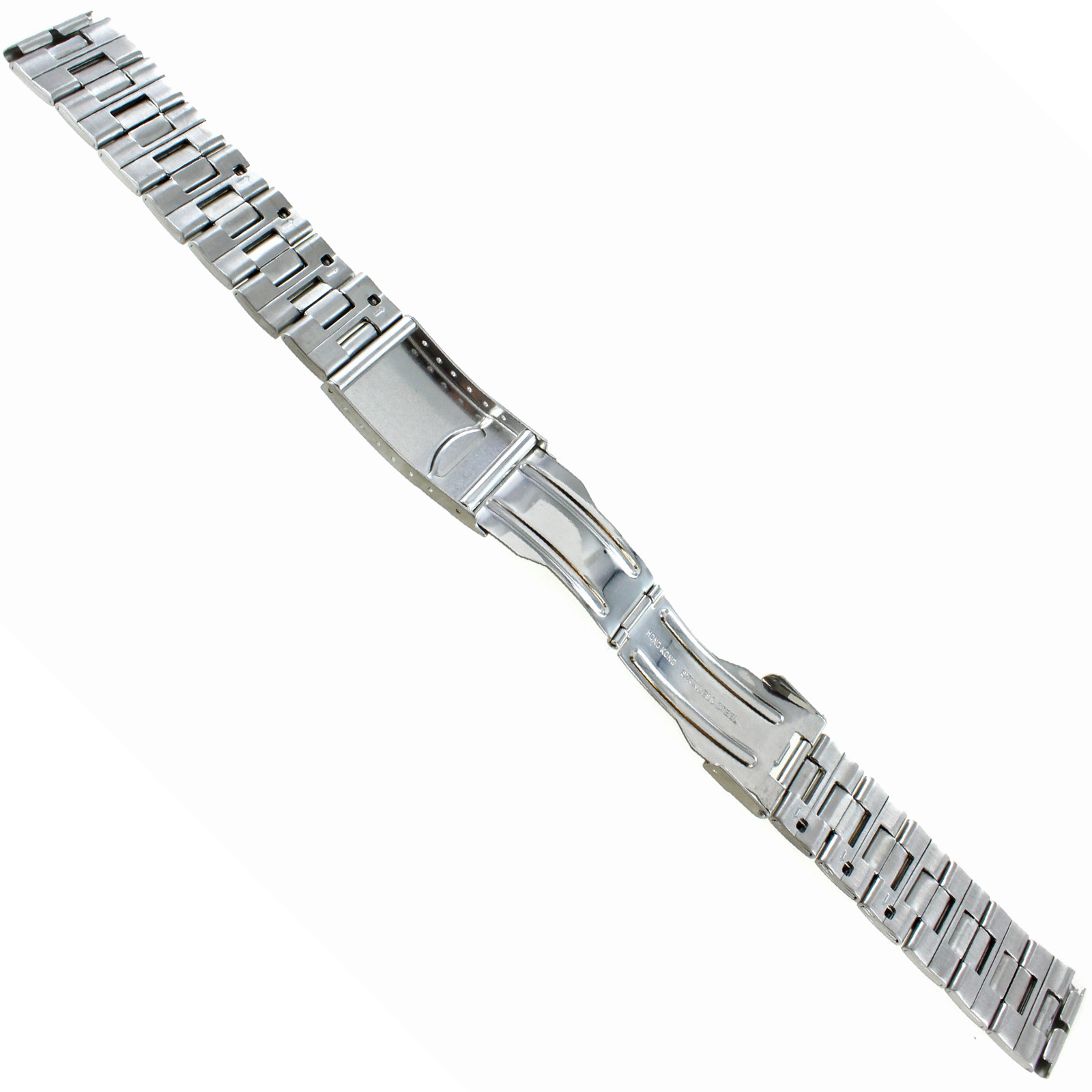 18mm or 20mm Hirsch Two Tone H Link Security Clasp Stainless Watch Band 5730