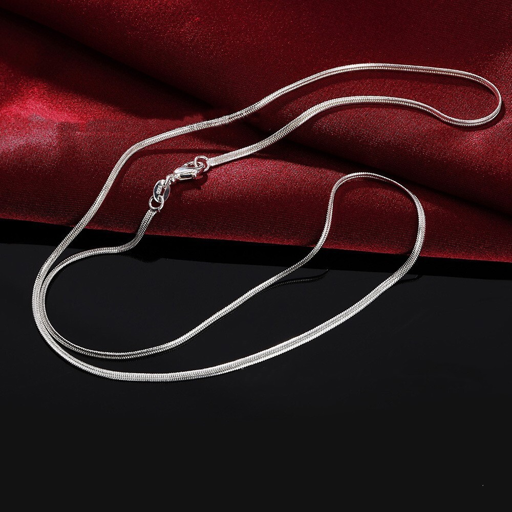 16″-30″ Men Women 925 Sterling Silver Herringbone 2mm Flat Chain Necklace #N271