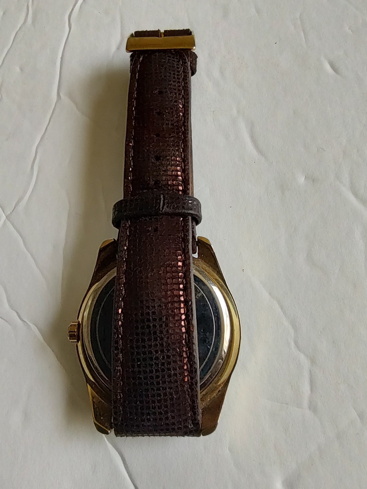 Guess Crystal Watch Gold tone Leather Strap Girls Female watch