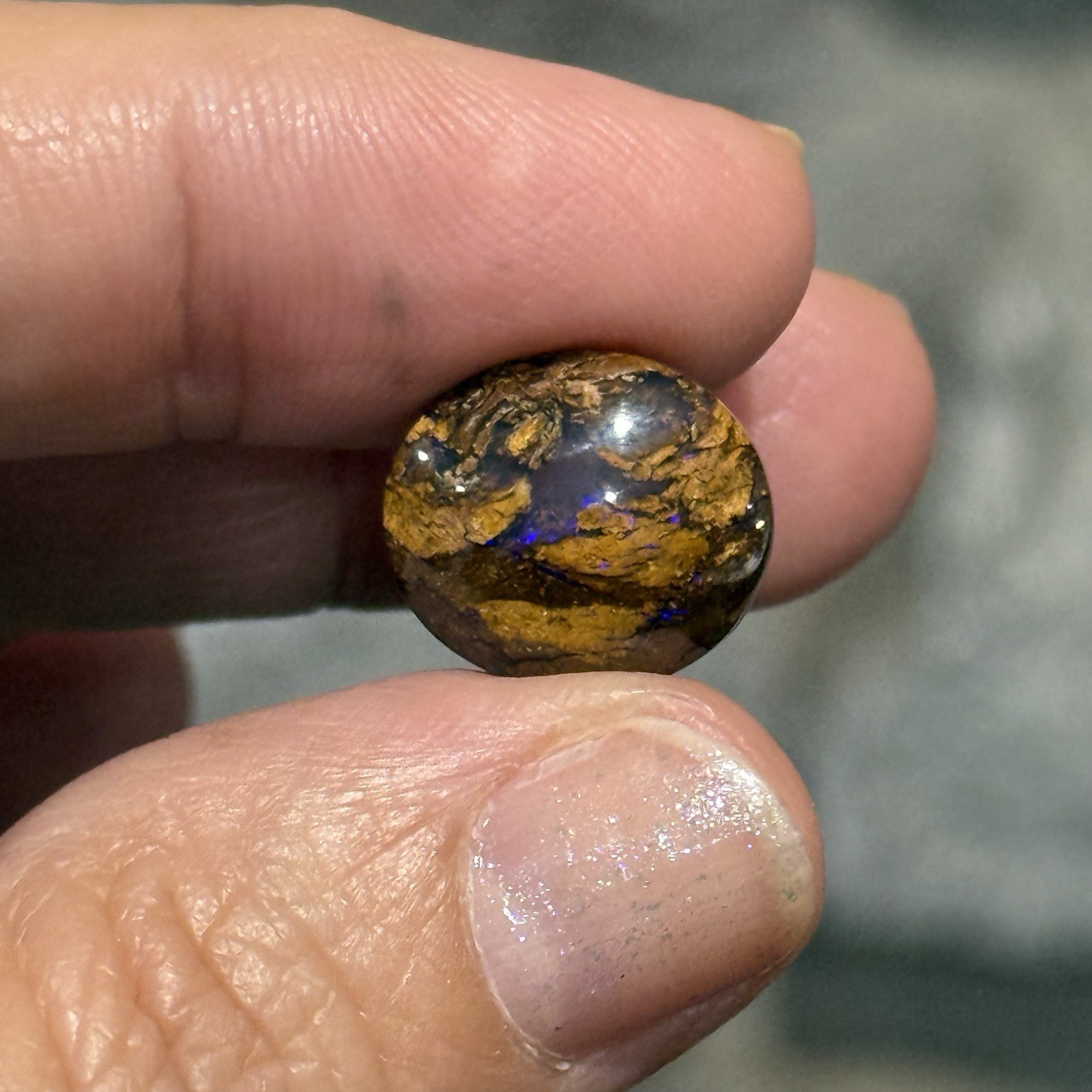 6.65ct 14.3×12.6×5.2mm Fine Australian Koroit Boulder Opal Oval Cabochon Gem