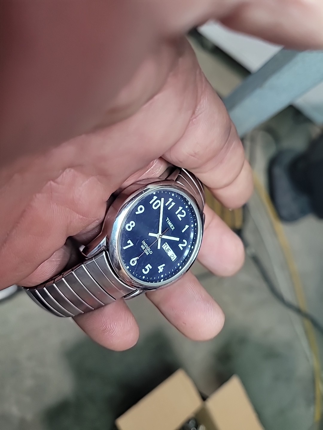 Timex Indiglo Men’s Navy Blue Dial Stainless Case & Flex Bracelet (NJL028081)