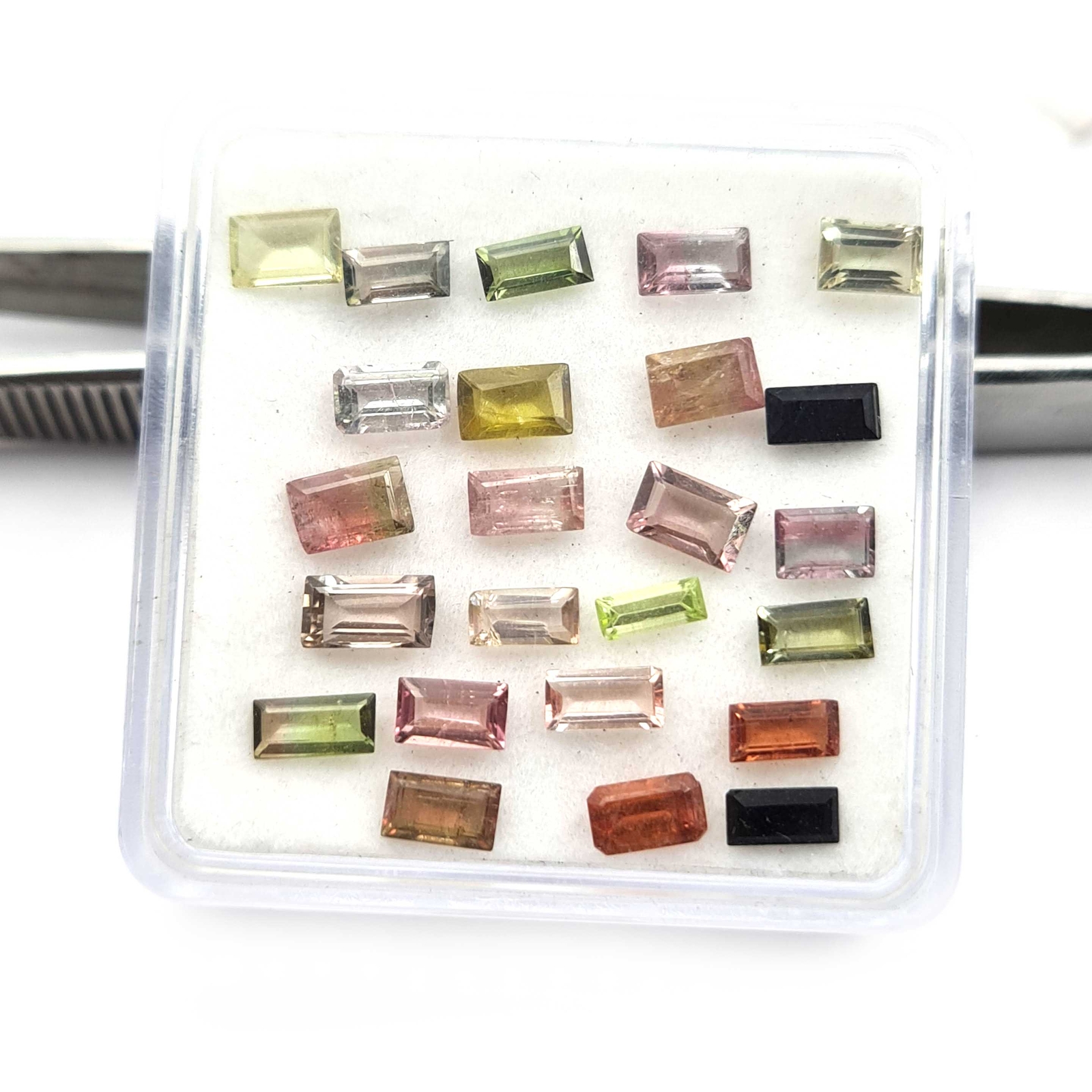 19 Pcs 5 Cts Natural Tourmaline Gemstone Baguette Faceted Lot 2.50-3×4.50-6 mm