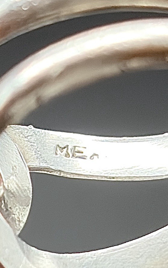 925 STERLING SILVER MEXICO KNOTTED INTERLOCKING RING BAND SIZE 8.5 ~ 5.6 GRAMS