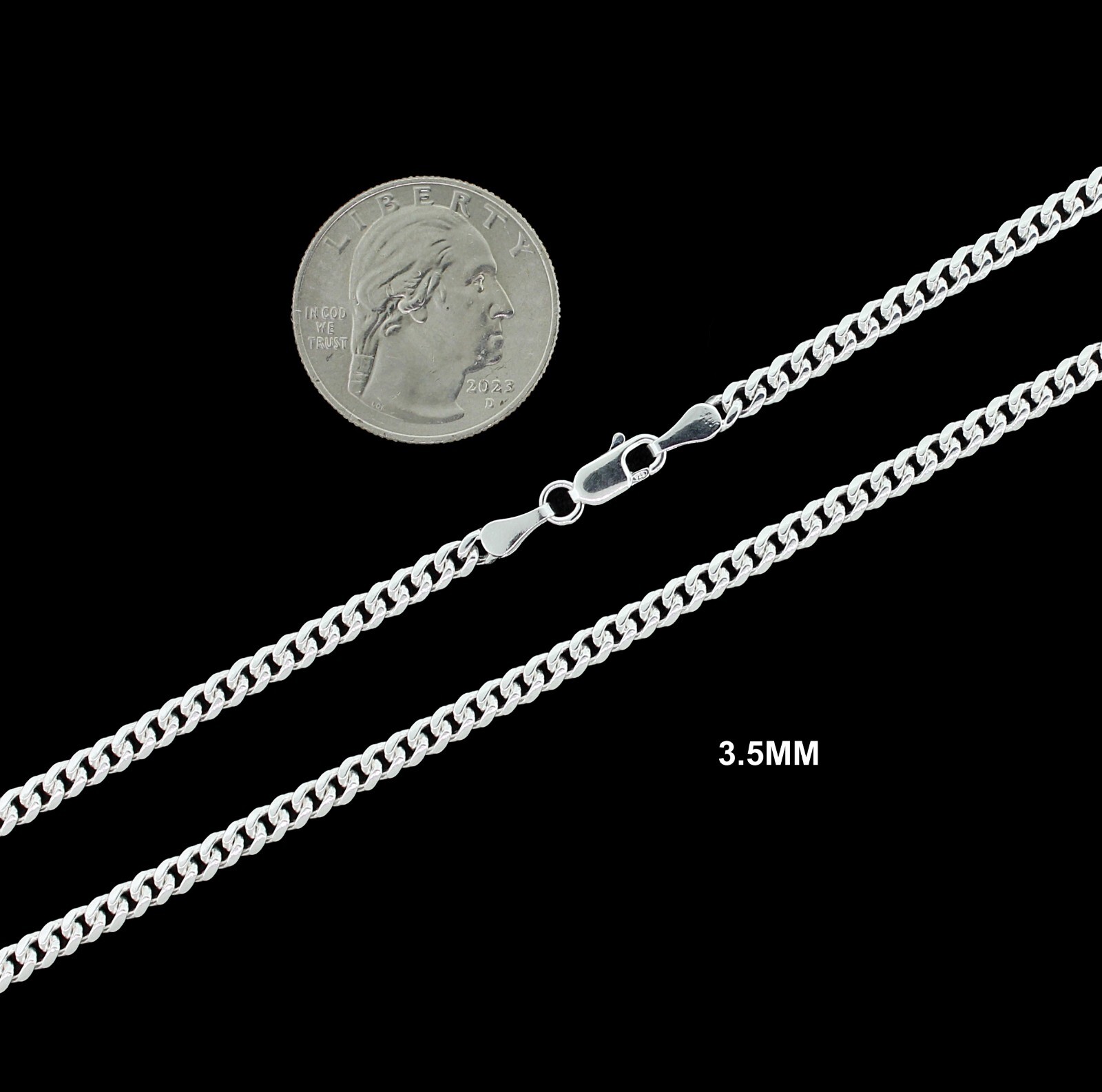 Real Miami Cuban Link Chain Or Bracelet Solid 925 Sterling Silver Box Lock ITALY