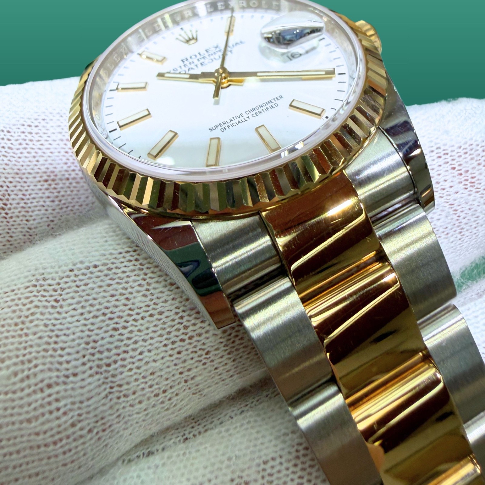 Box Papers Rolex Datejust 36mm 126233 Yellow Gold Steel White Index Dial
