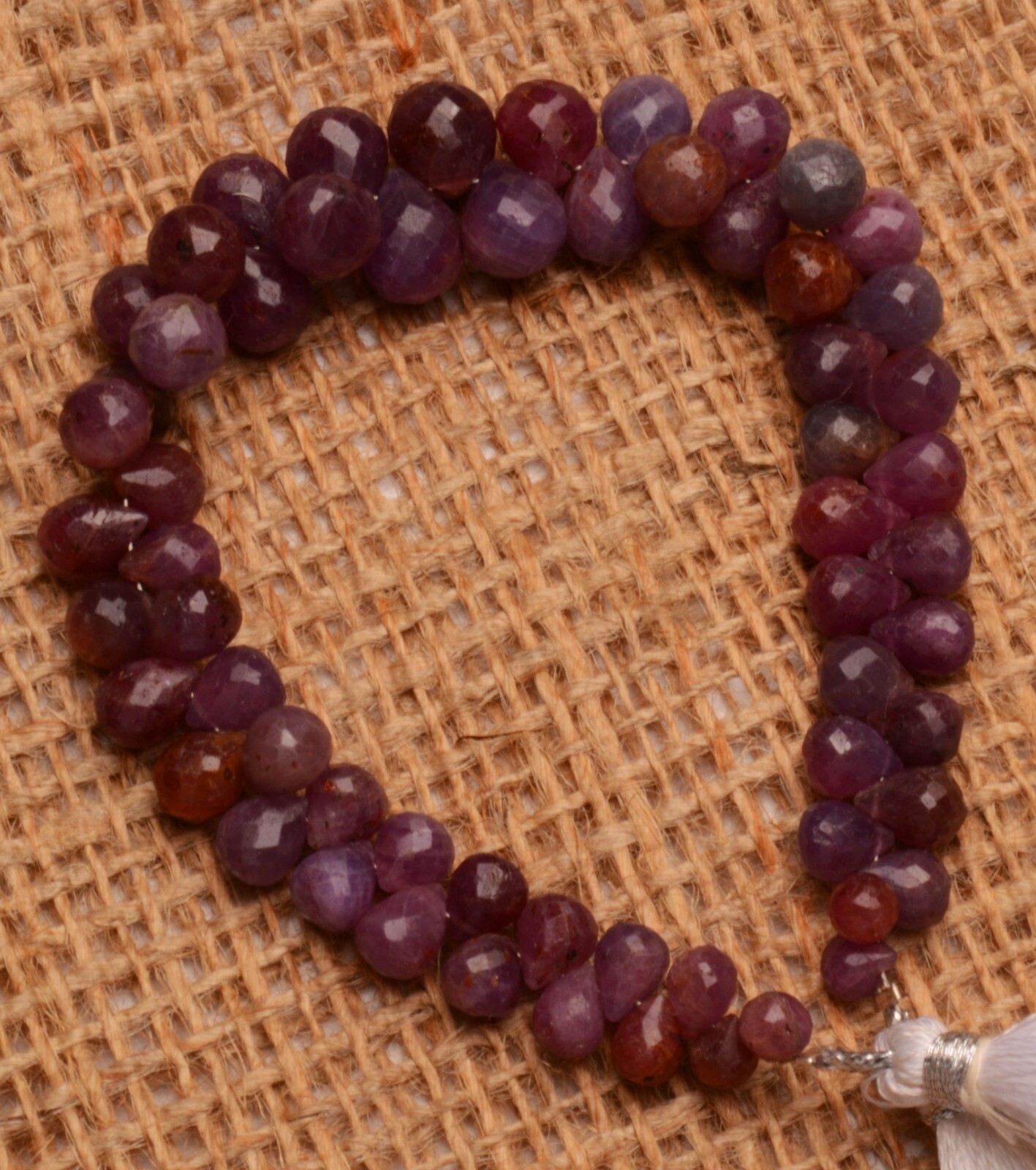 Natural Gem Myanmar Ruby Drop Cut Briolette 7×5 to 9×7 mm Size Jewelry Beads 8″