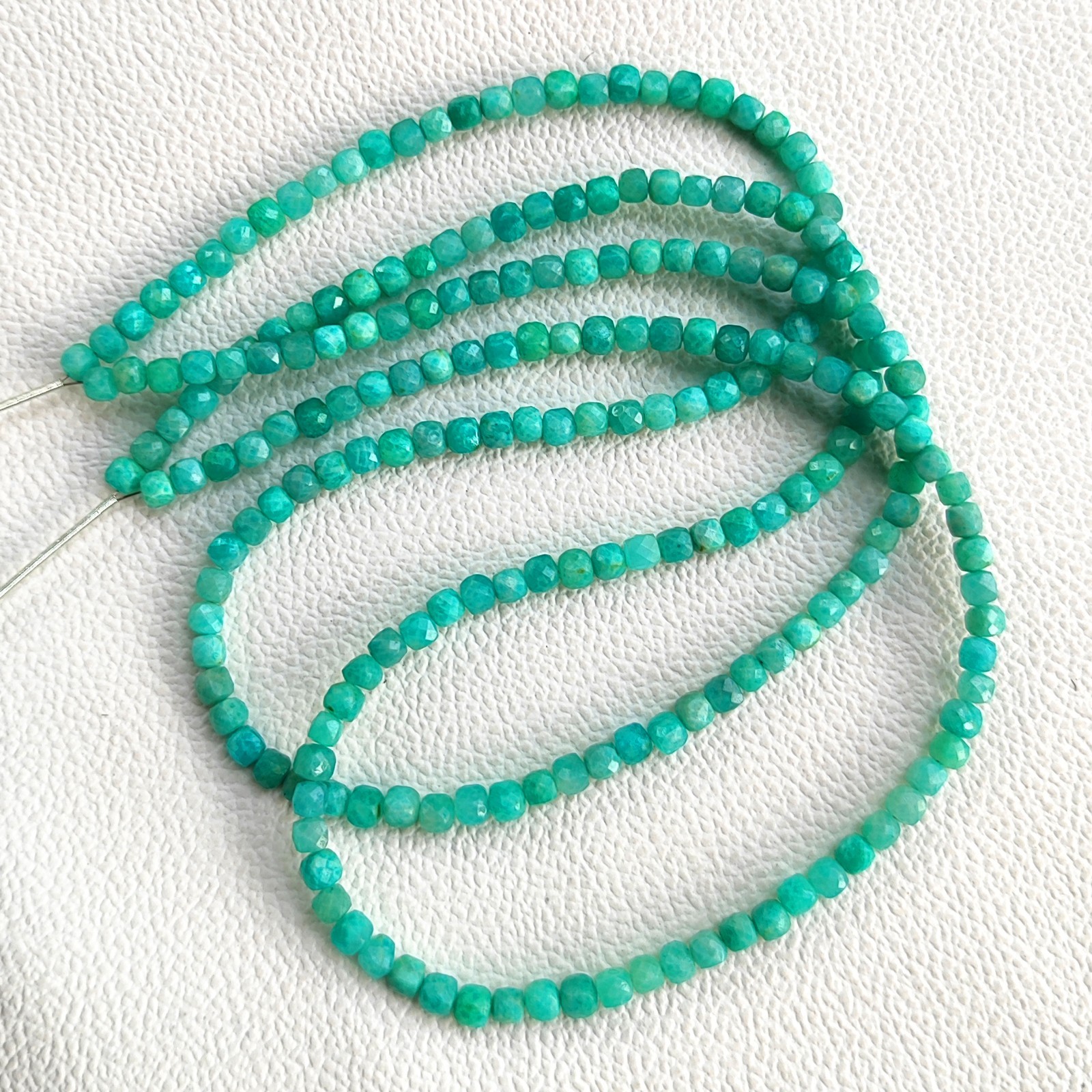 Madagascar Amazonite Beads 4mm Faceted Cube Genuine Gemstone 17″ Strand