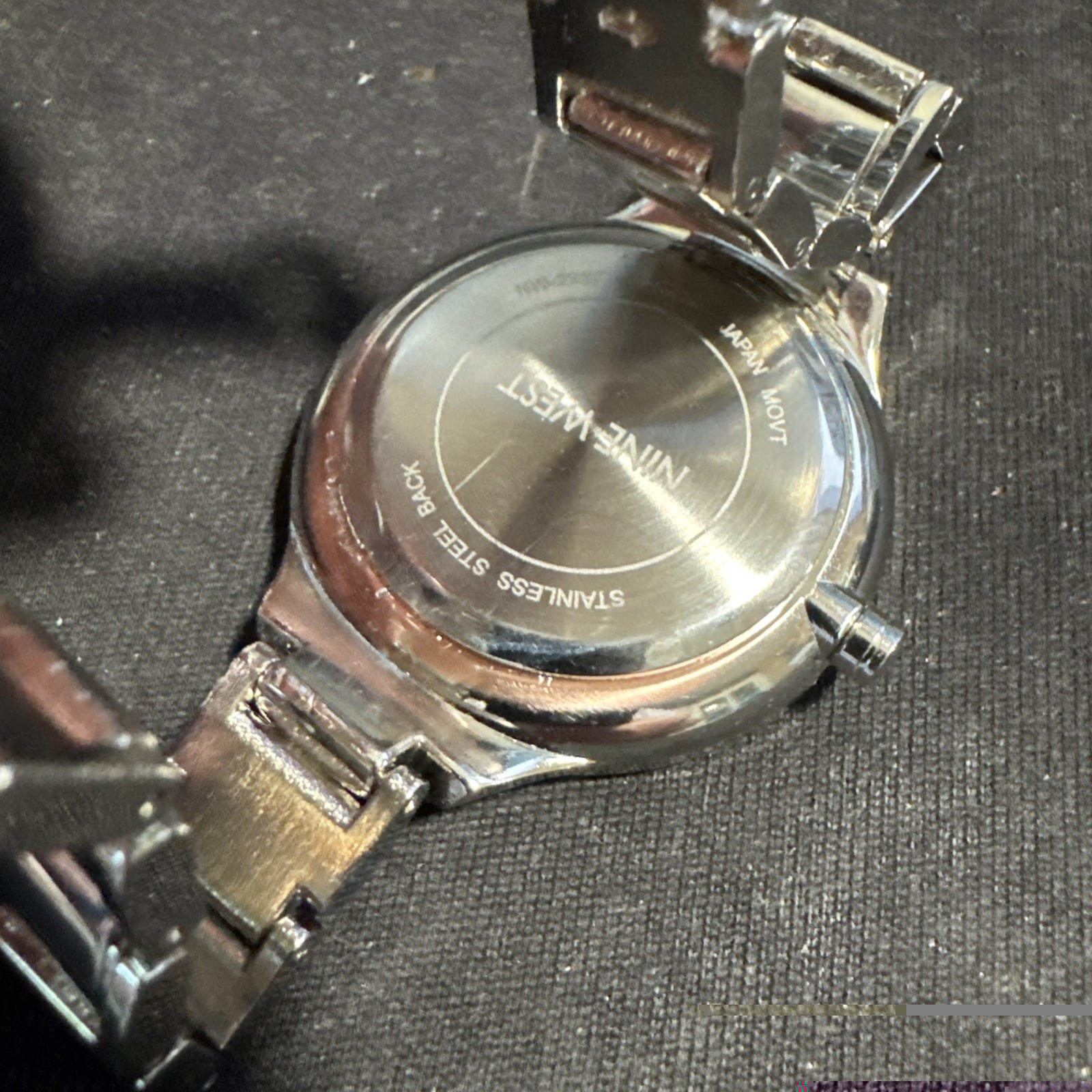 NINE WEST Glitter Dial Bracelet Womens Watch Silver NW2337 New In Box