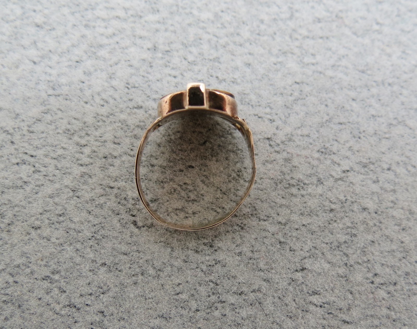 Victorian 10K Yellow Gold Cameo Ring Tiger’s Eye Carved Face Size 5 Pinky 2.52g