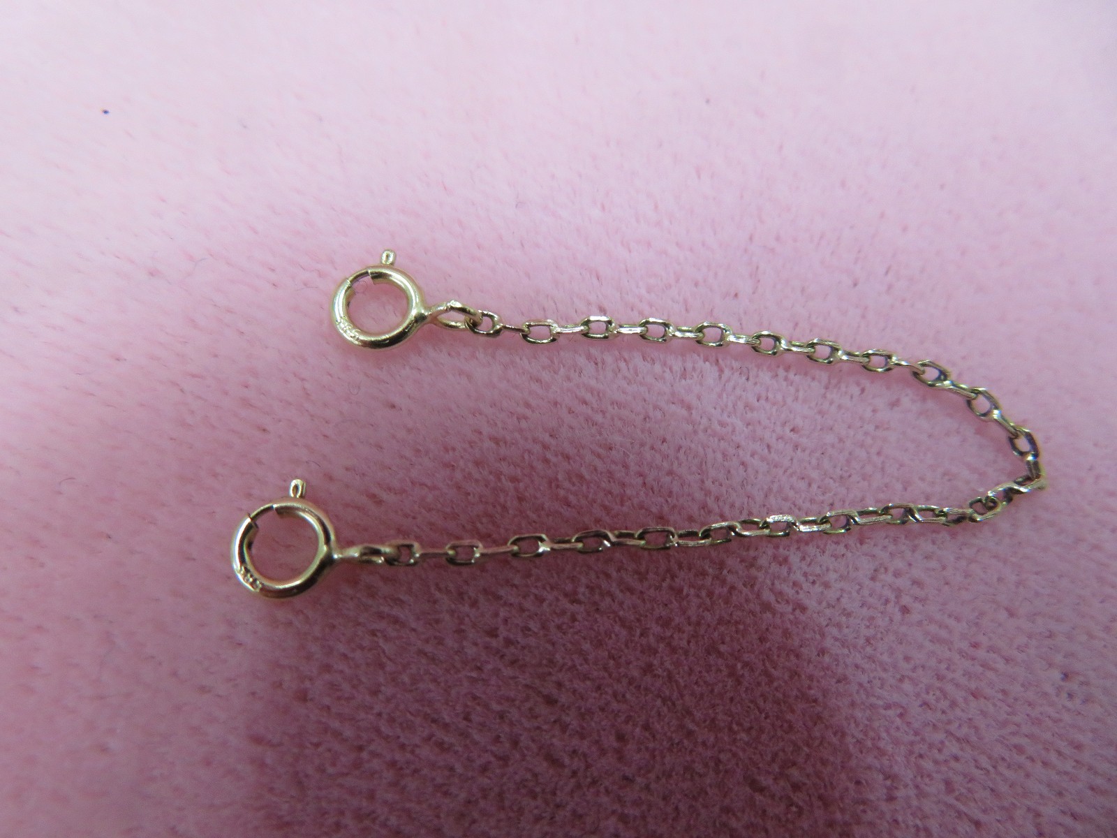 2 7/8″ 14K Solid Yellow Gold Safety Chain Extender w/14k 4.5mm Spring Clasp