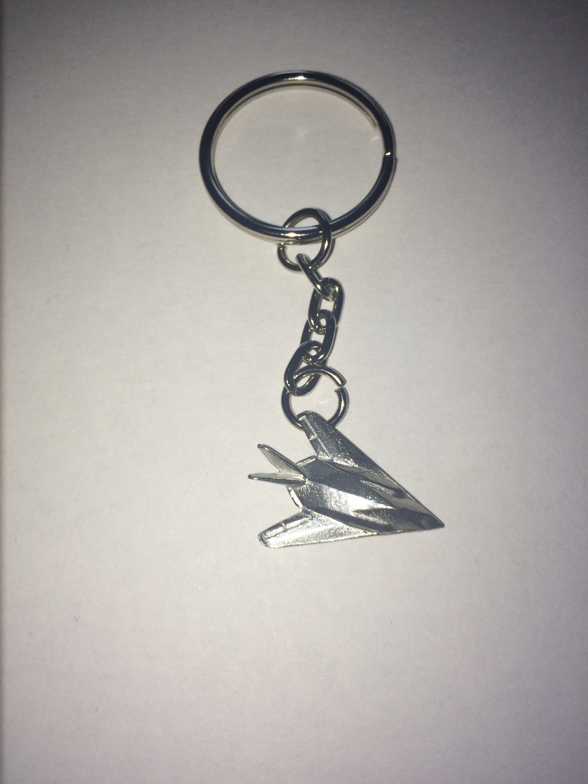 Lockheed F-117 Nighthawk C62 Stealth English Pewter Emblem on Split Ring Keyring