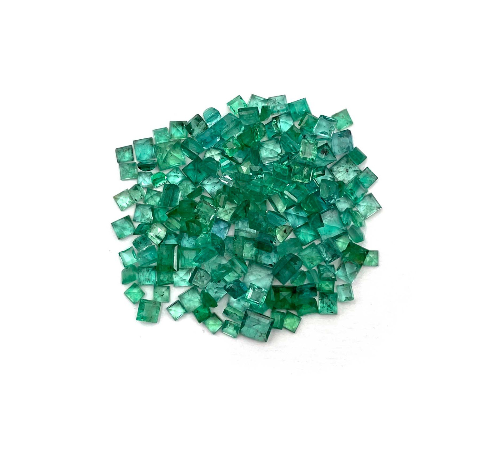 Natural Emerald Square Cut Loose Gemstone Lot 10-13 Pcs 2.50-5 MM 3 CT