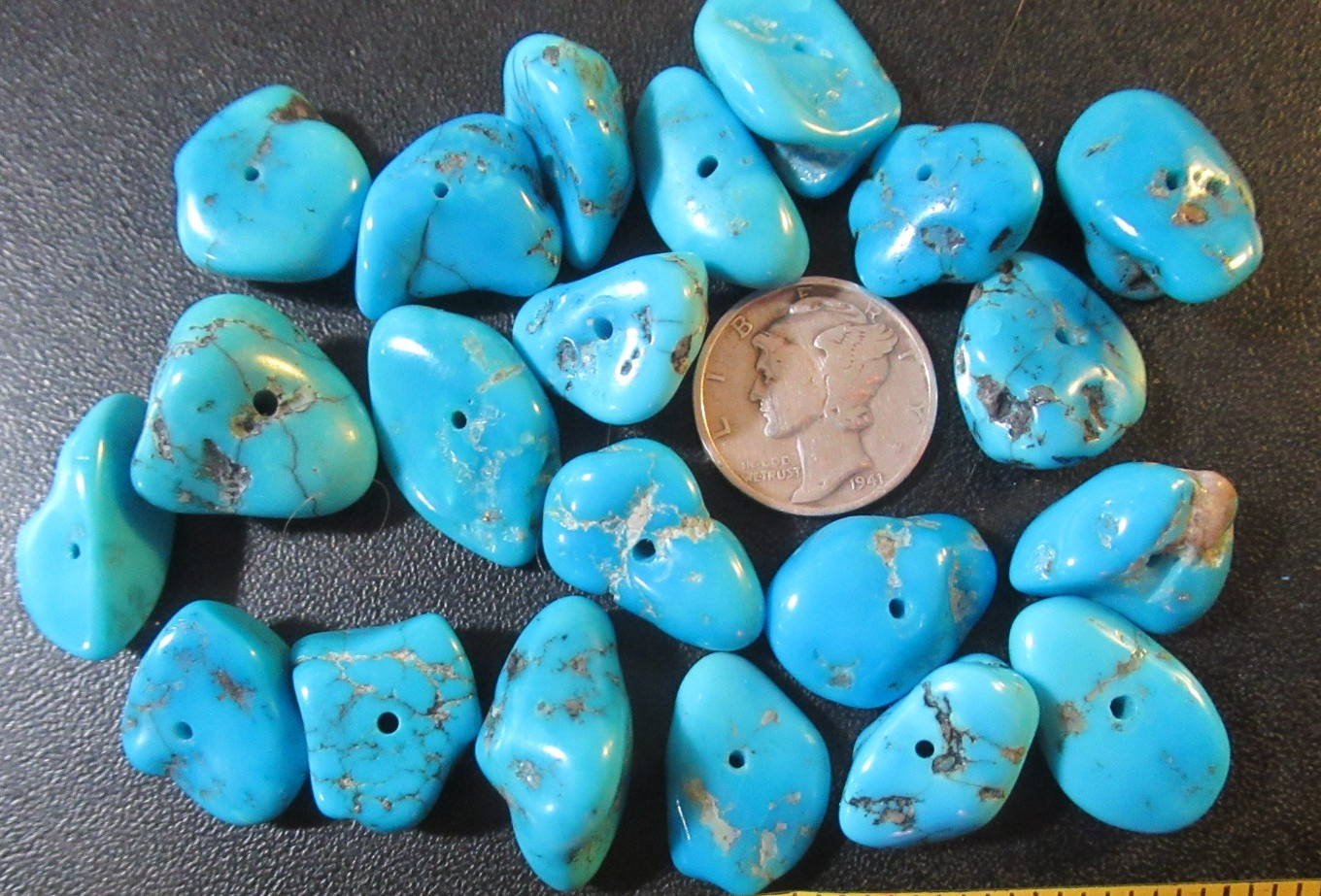 ~SALE~ SLEEPING BEAUTY TURQUOISE 40g. LARGE DRILLED 14X13mm TO 21X14mm #848