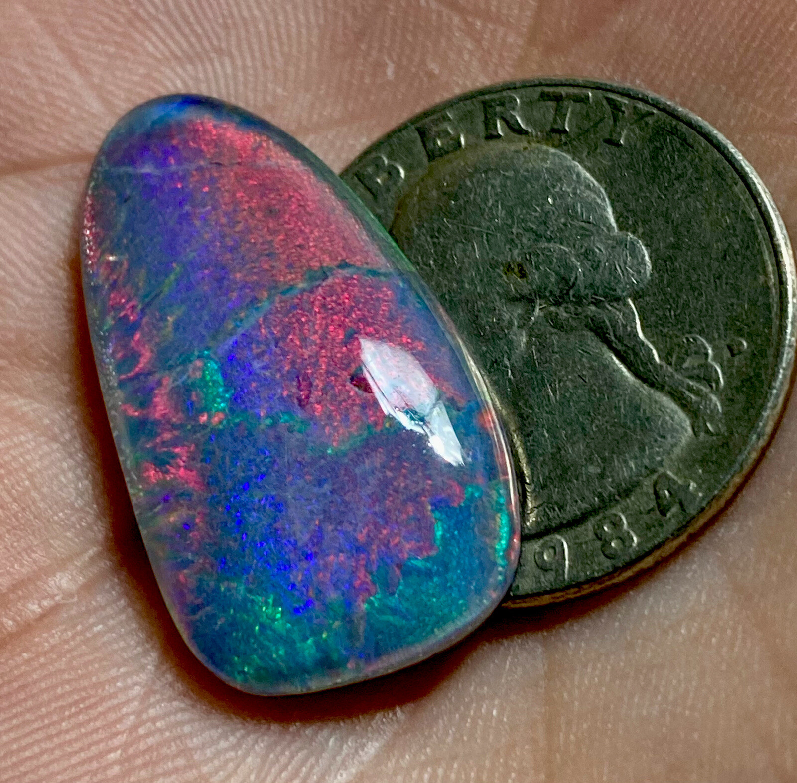 BRILLIANT GIANT 17.90cts AUSTRALIA OPAL TRIPLET RAINBOW🌈 PEACOCK HARLEQUIN FIRE