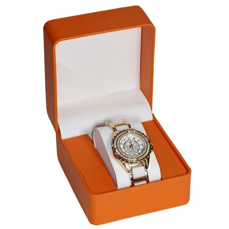 Single Watch Gift Box with Pillow PU Leather Wristwatch Display Case Organizer f