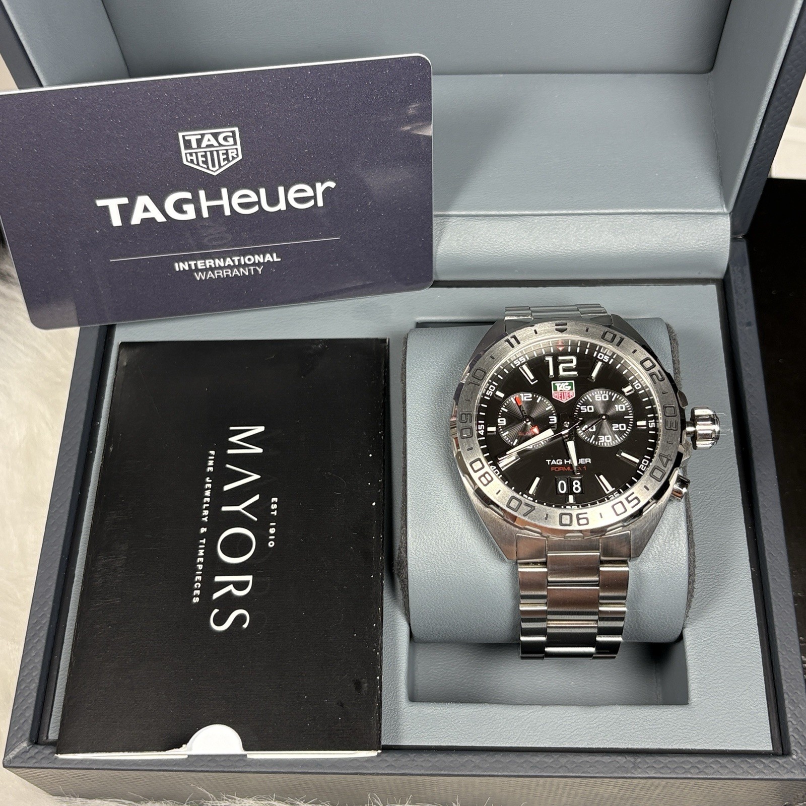 TAG Heuer Formula 1 Quartz Chronograph Alarm 42mm Black Dial, Box & Papers
