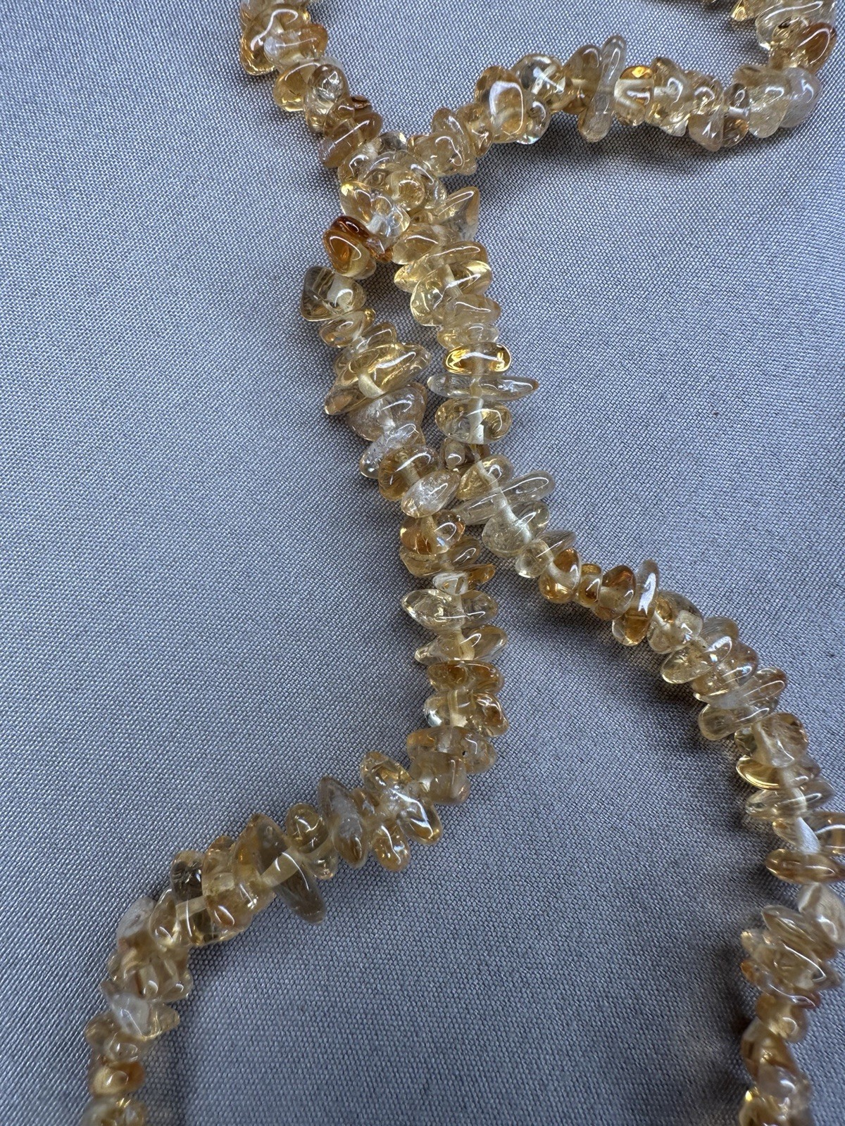 Vintage Gemstone Chip Necklace Lot 4pc Citrine Garnet Jasper Faux Stone Boho