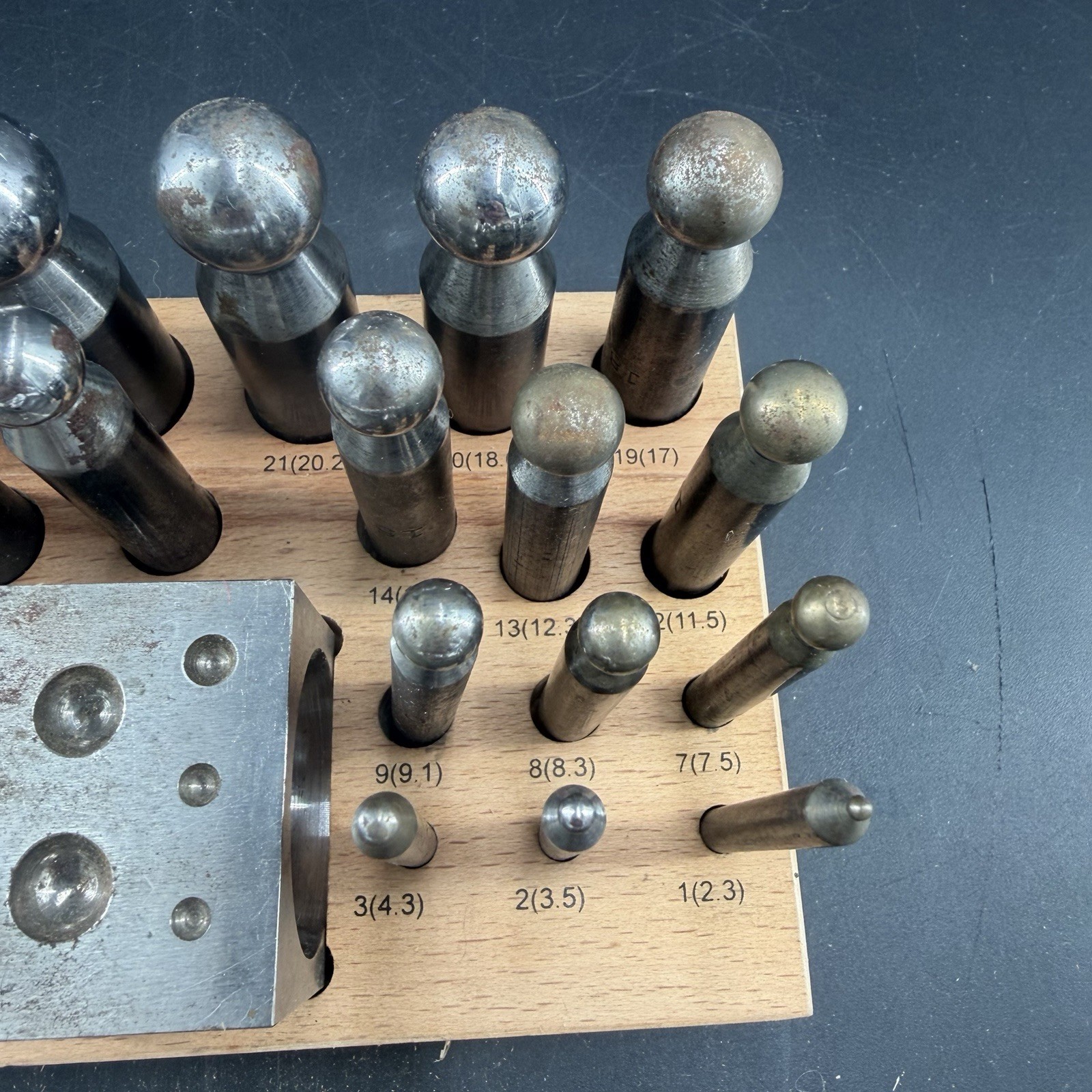 25 Piece Dapping Doming Punch Block Set 2.3 mm to 25 mm Jewelry Making Metal