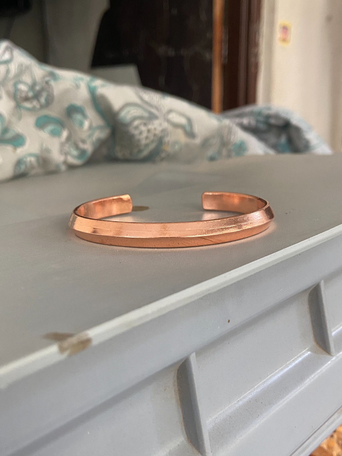 Handmade Solid Copper Cuff Bracelet Open Bangle Adjustable Unisex Gift