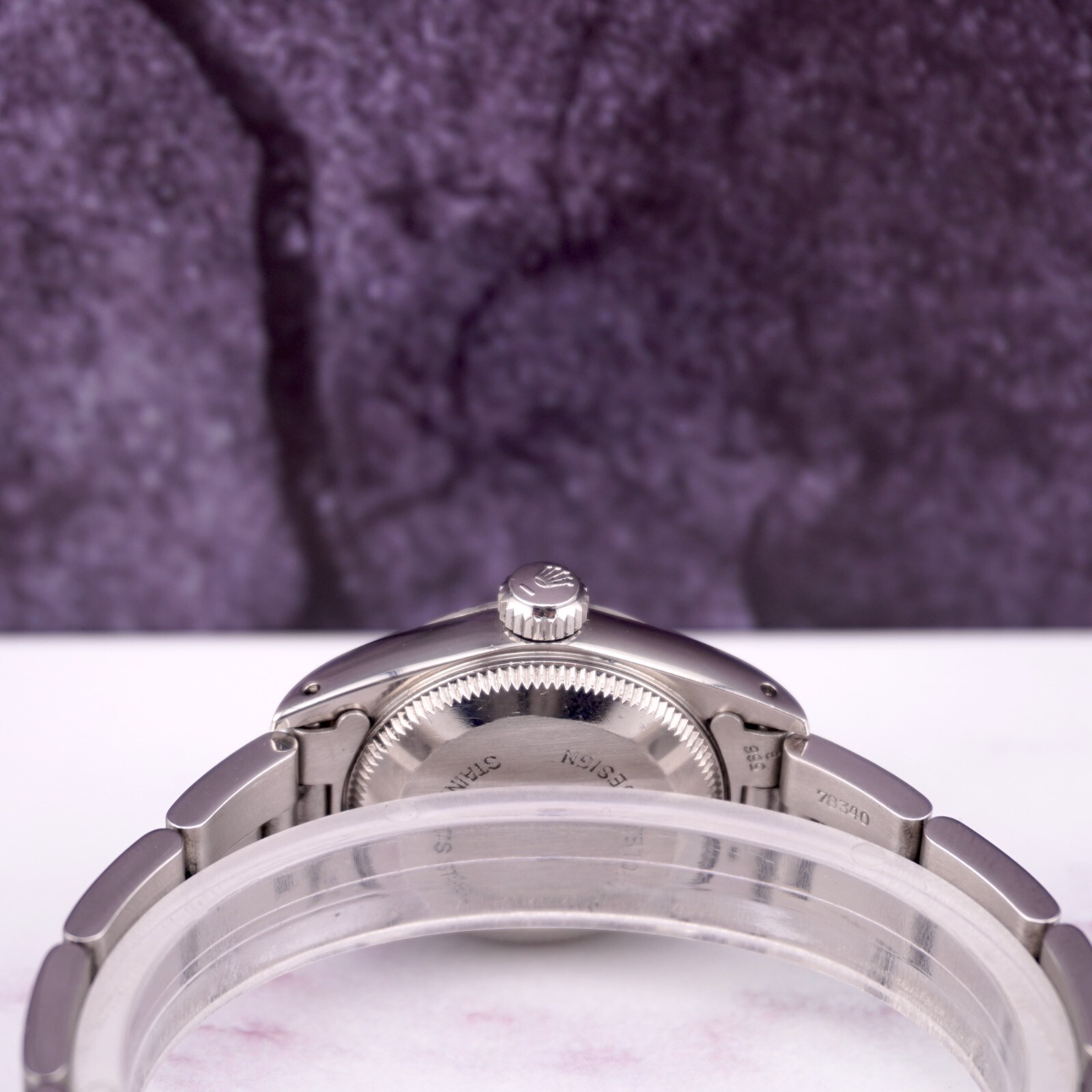 Rolex Oyster Perpetual 25mm Steel Baby Blue Diamond Smooth Oyster Ladies Watch