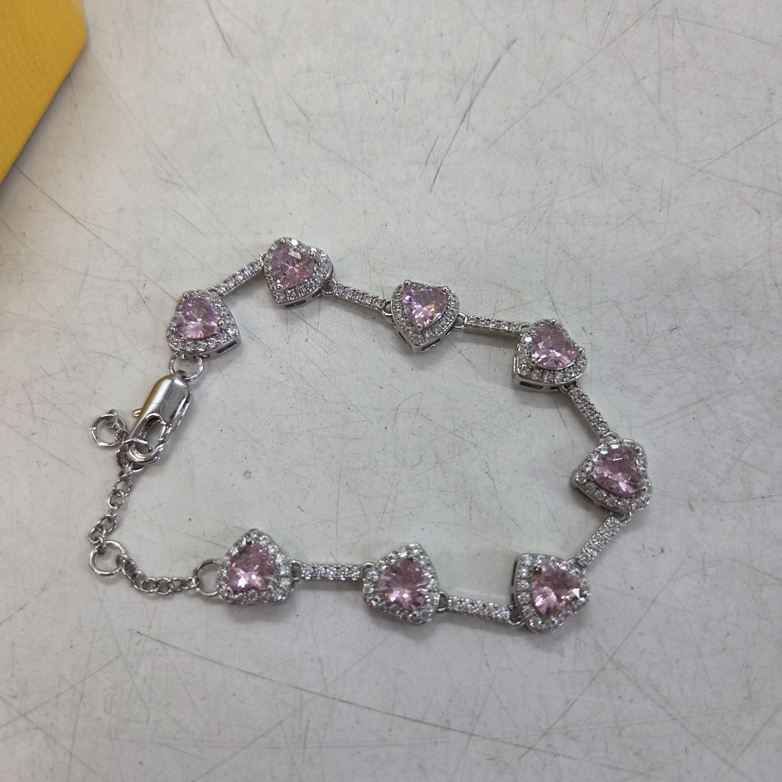 Swarovski Una Pink Crystal Necklace Earrings Set Boxed & Pink Unbranded Heart