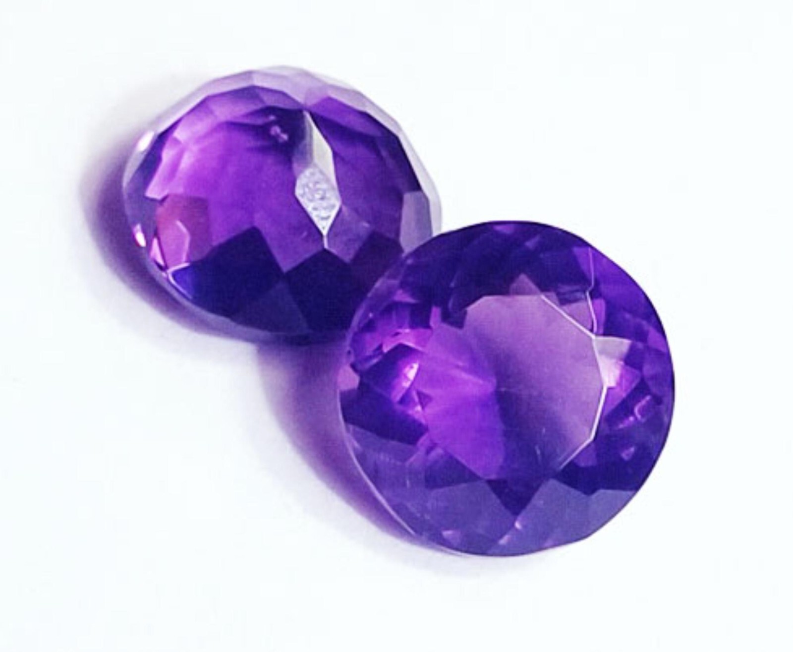 Round Cut Violet Amethyst 10 to 12 Ct Certified 2 Pcs Loose Gemstone ~ PV04