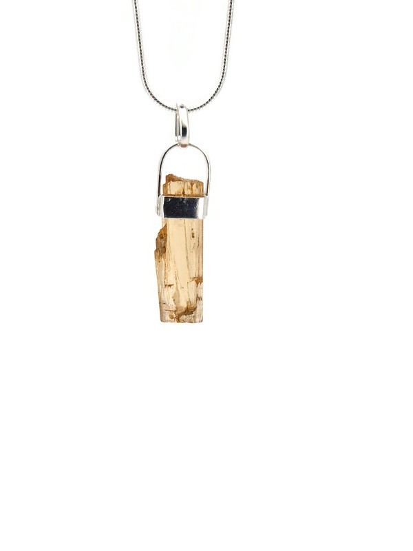 Imperial Topaz Pendant Unisex Unique Shape Father’s Day Gift NOVEMBER BIRTHSTONE