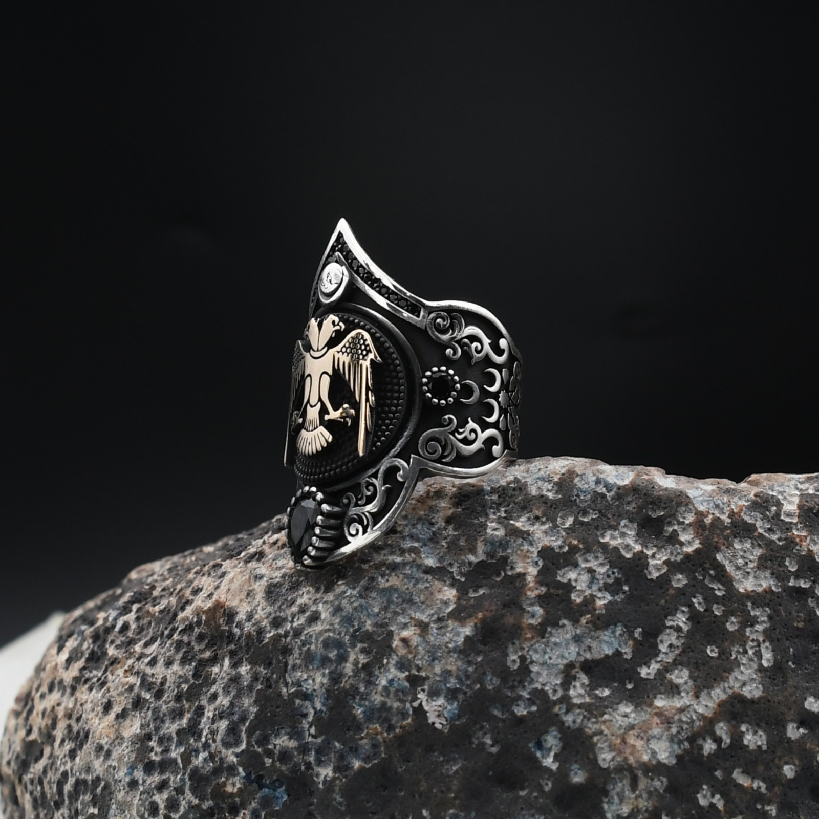 Adjustable Archer Thumb Seljuks Eagle Handmade Men’s 925 Sterling Silver Ring