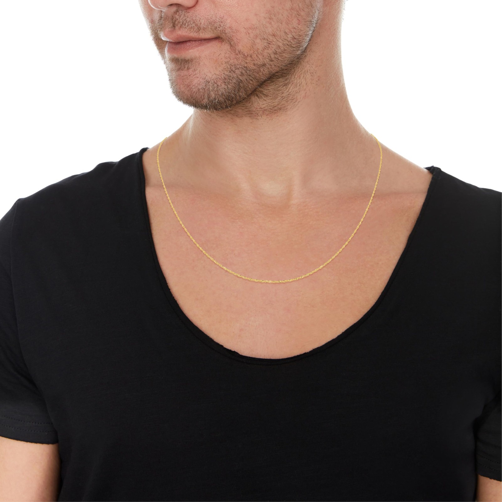 Floreo 10k Yellow Gold 1mm or 1.3mm or 1.7mm or 2.2mm Singapore Chain Necklace