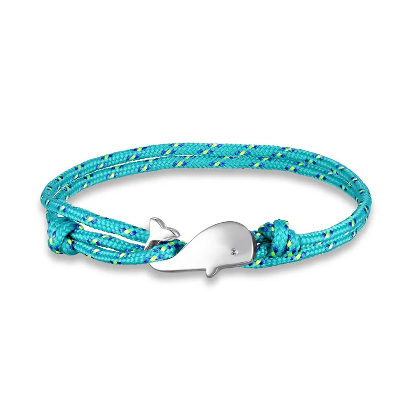 Paracord Rope Bracelet Men Silver Tone Wrap Layered Strand Metal Jewelry