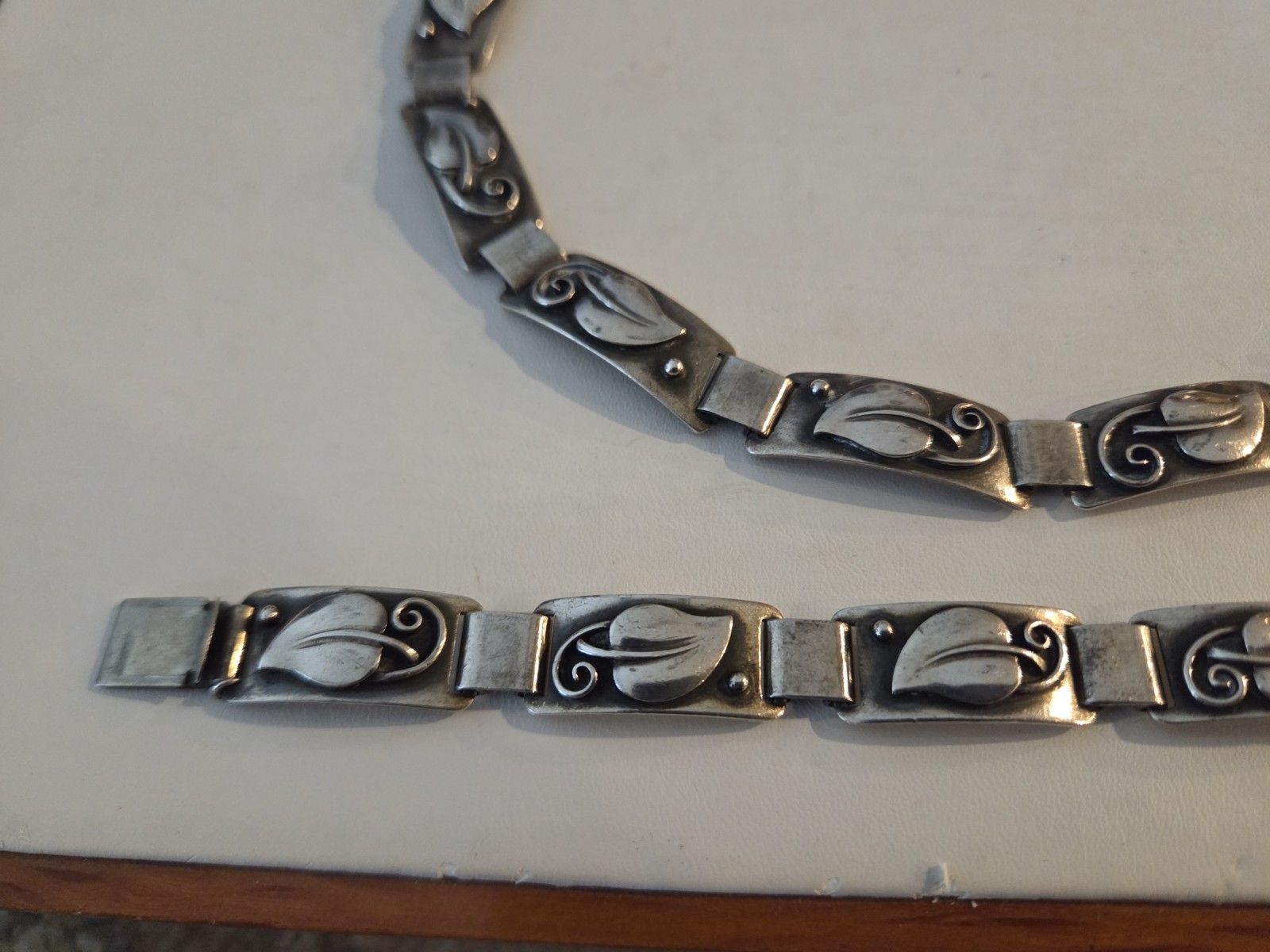 Laurence Foss Sterling Silver Necklace and Bracelet Set 95 Grams #450
