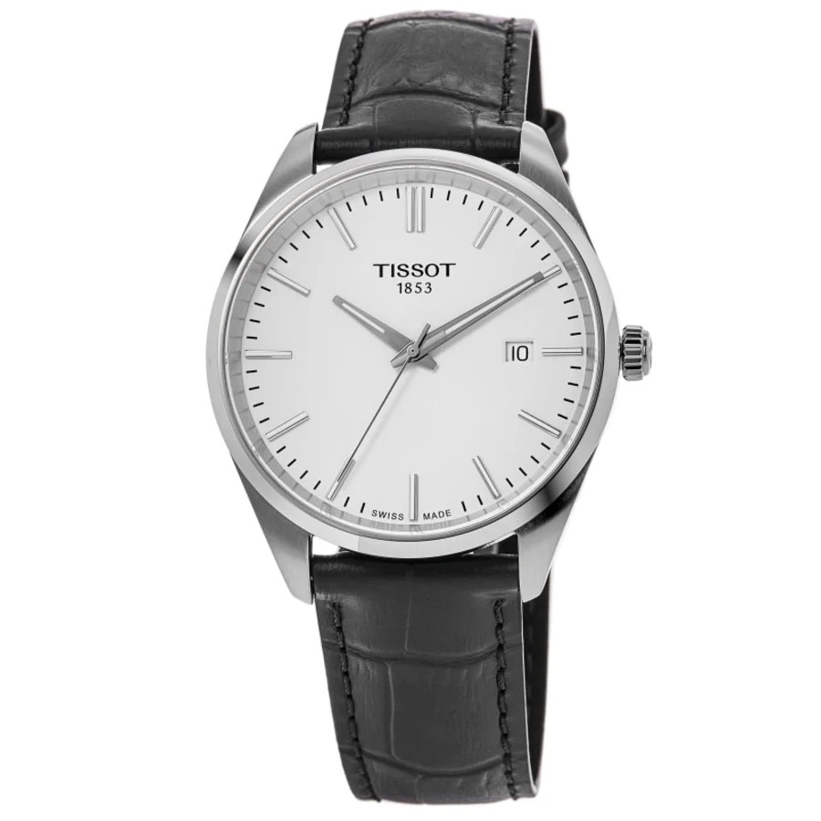 New Tissot PR 100 Quartz White Dial Leather Strap Men’s Watch T150.410.16.011.00