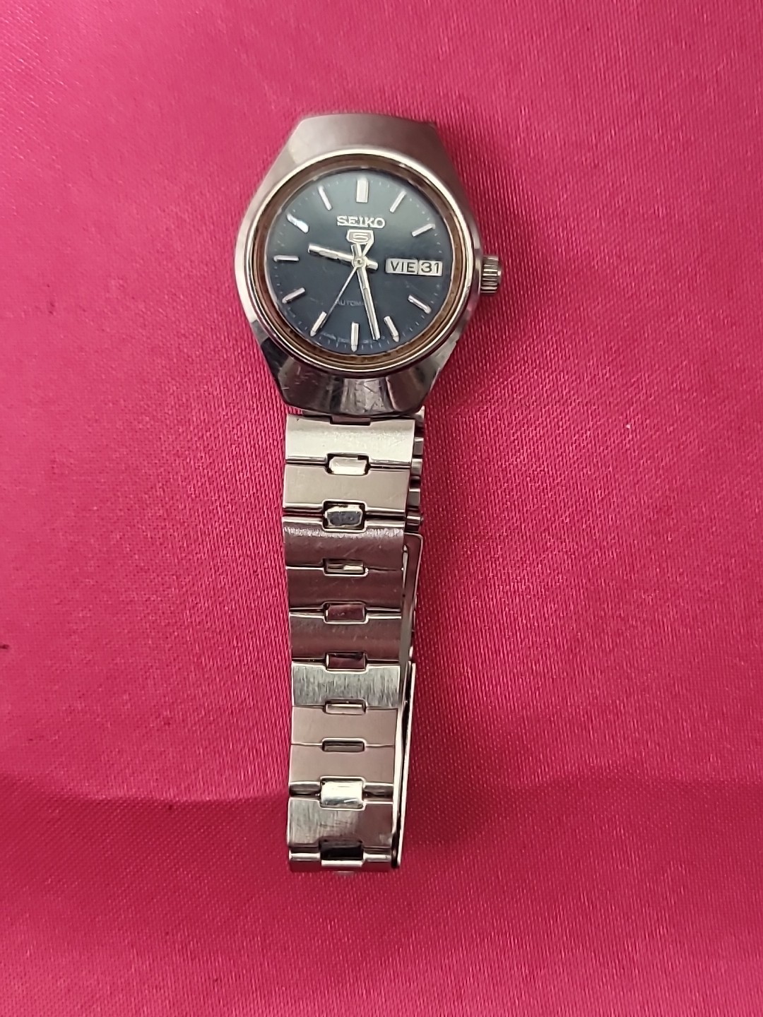 Vintage SEIKO 5 Women’s Watch Automatic Stainless Steel 2906-0360 A 23mm Rare!