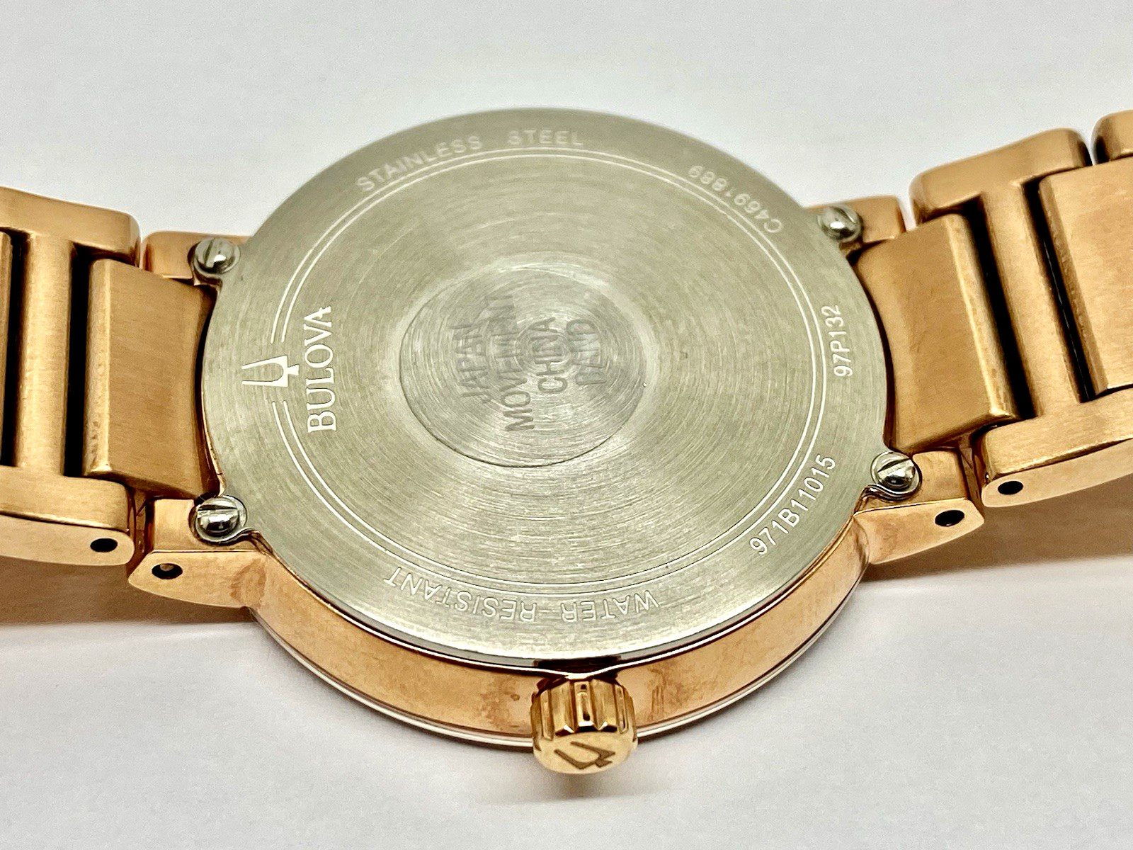 Bulova Women’s Watch 97P132 Diamond Quartz Broken Band Chipped FOR PARTS