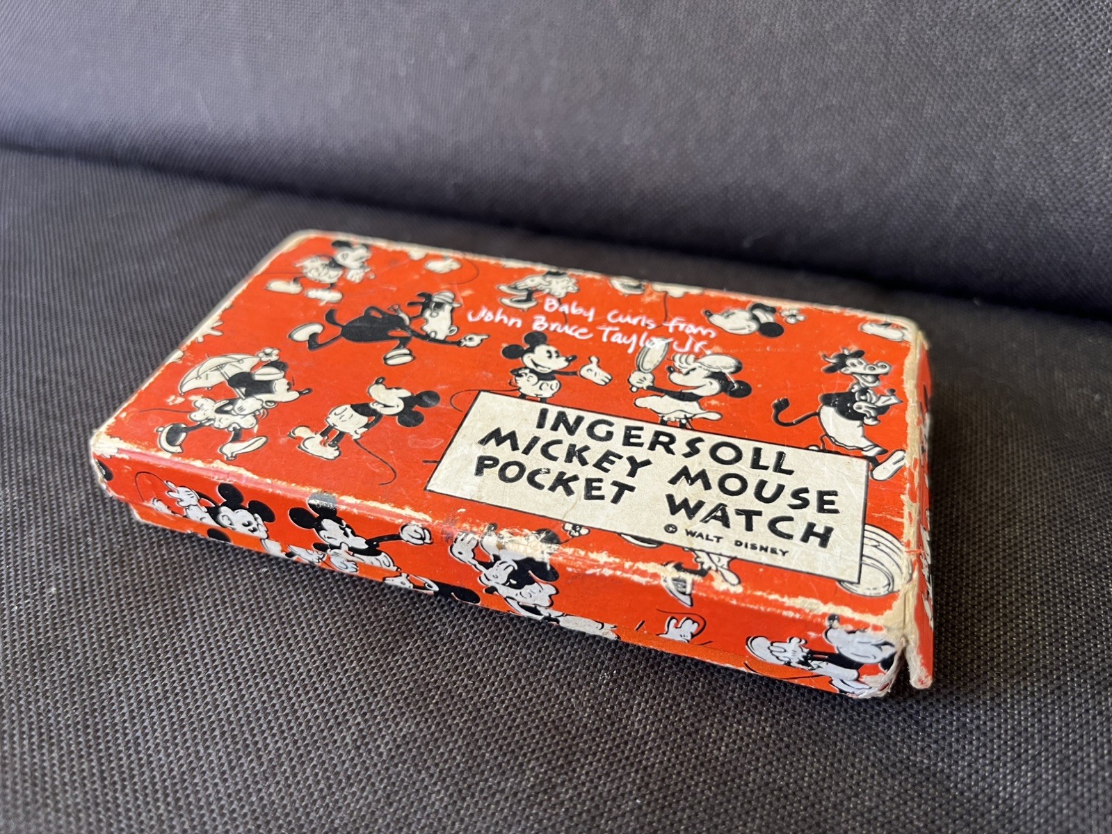 Walt Disney Ingersoll MICKEY MOUSE Pocket Watch Box Red(Used Box Only)