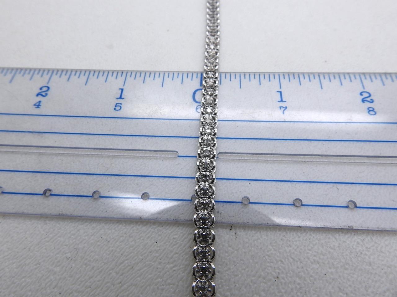 1.00 Carat Diamond Tennis Bracelet 10K White Gold 7″ inches long 6.5 Grams