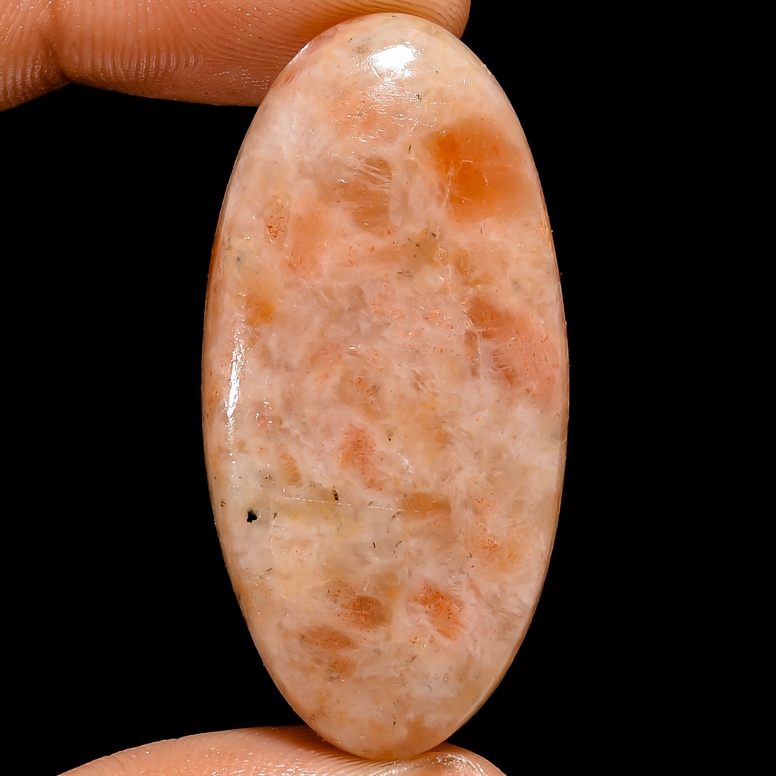 100% Natural Sunstone Oval Shape Cabochon Gemstone 53.5 Ct. 42X21X6 mm X-11577