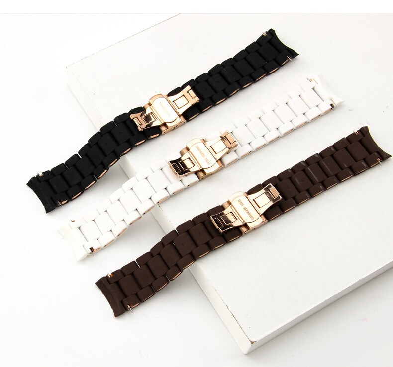 High-quality Rubber-coated Stainless Steel Watch Band Strap 20 23mm Fits Armani