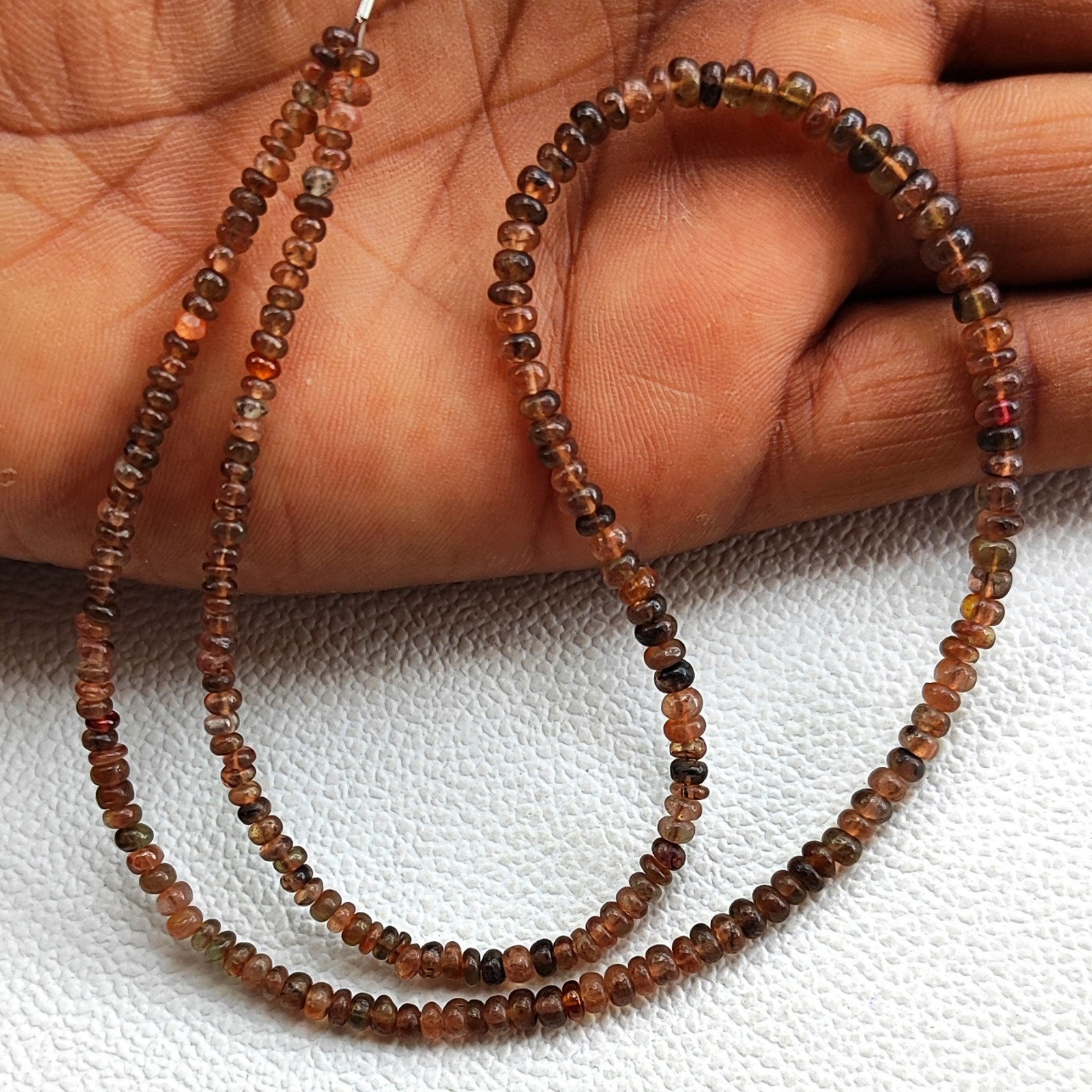 Natural Spain Andalusite Rondelle Smooth Beads 16″ Strand 3-4.5mm Gemstone