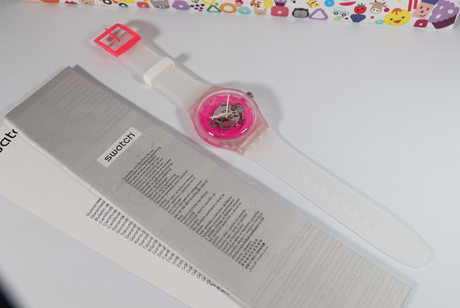 Rare Swatch Swiss PINKMAZING New Gents PINK SKELETON DIAL Silicone Strap 41MM