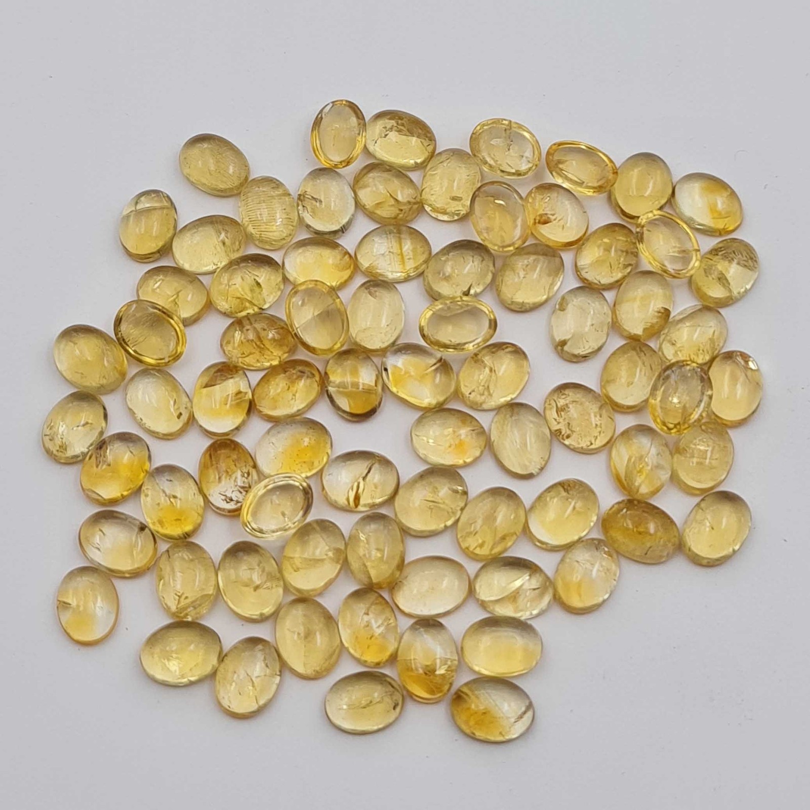 Natural Citrine Oval Cabochon Loose Gemstone Lot 84 Pcs 6*8 MM 100 CT