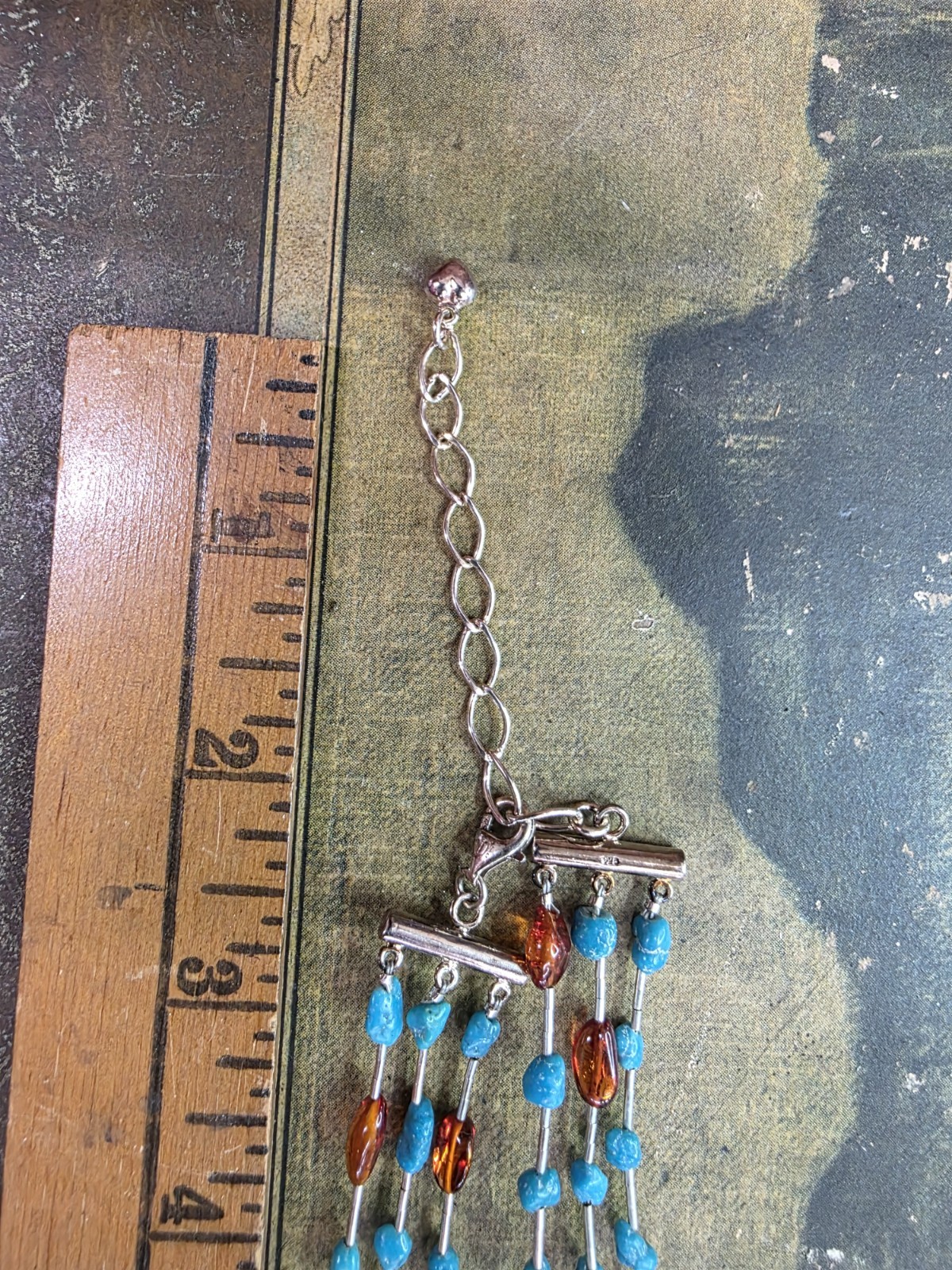 Jay King DTR Sterling Silver, Amber & Turquoise Multistrand Waterfall Necklace78