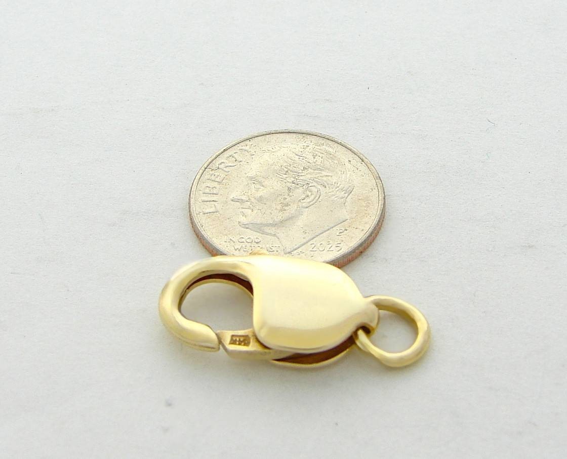 LOBSTER CLASP LARGE WIDE JUMBO LOBSTER LOCK 14K GOLD 21.5 mm X 10.5 mm