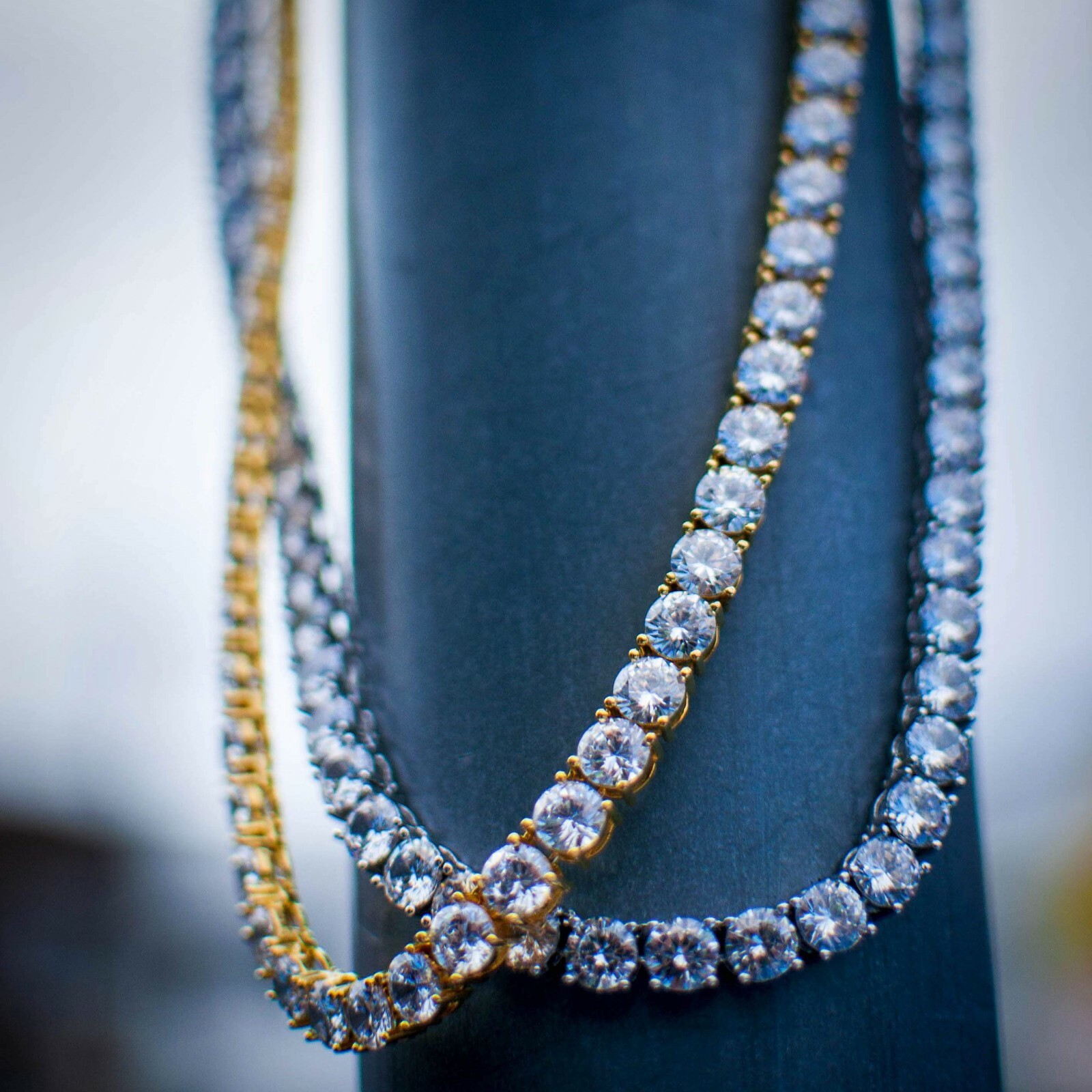 Mens Tennis Chain Necklace 100% Stainless Steel Cubic Zirconia Chain Bracelet