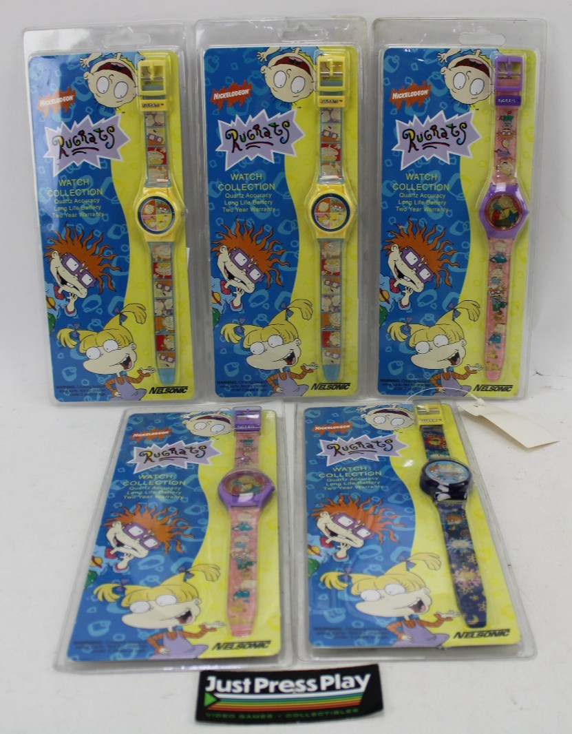 Lot of 5 Vintage Nelsonic Nickelodeon Rugrats Watches NOS/NIP