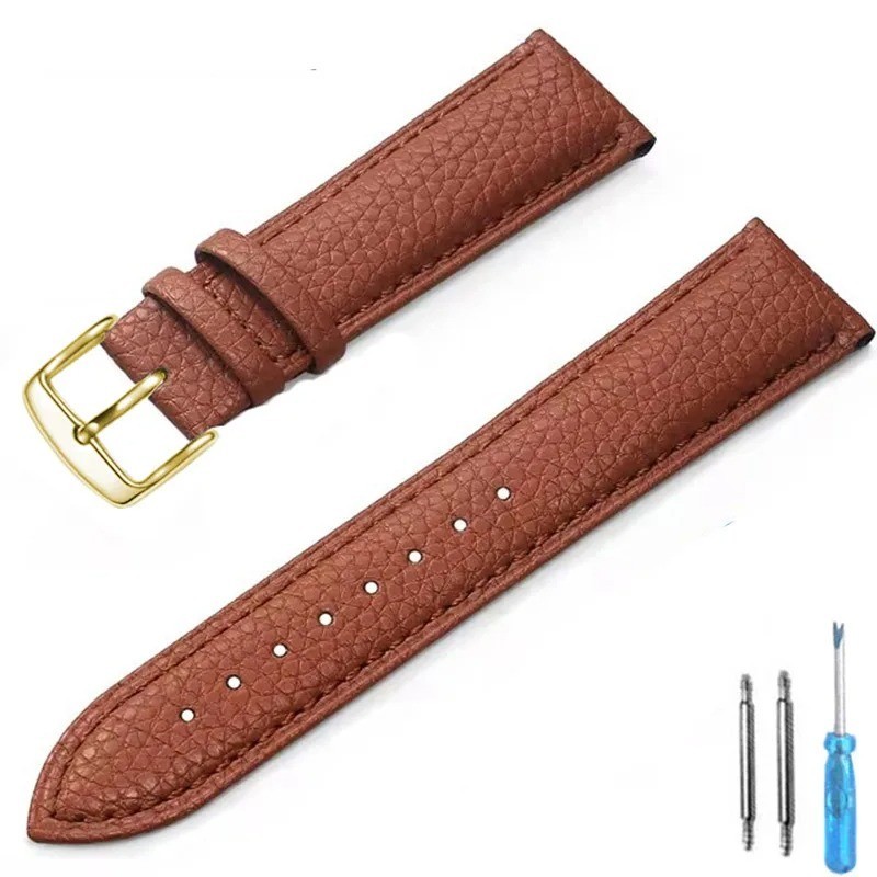 Genuine Leather Watch Strap for Man Women High-quality Wrist Watchband + Tool
