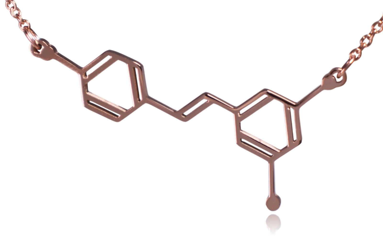 Wine Resveratrol Molecule Stainless Steel Necklace